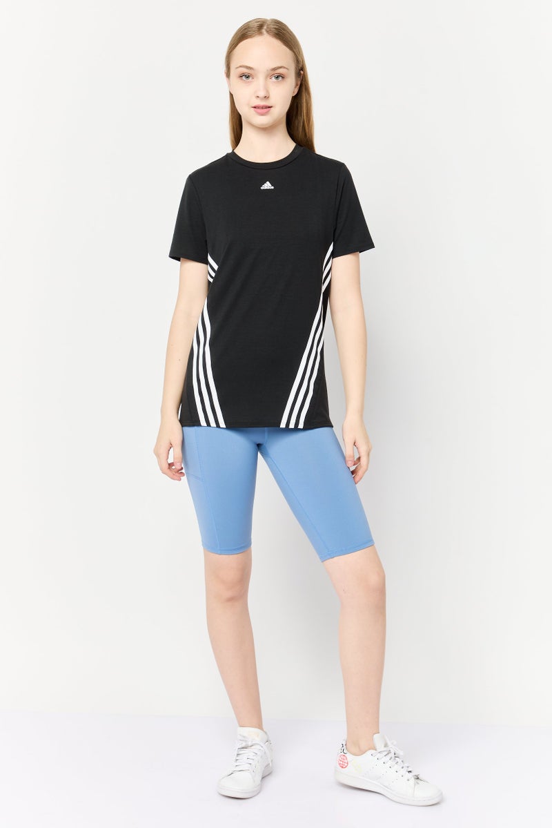 Adidas تي شيرت رياضي نسائي بأكمام قصيرة مناسب في الهواء الطلق، أسود - Image 2